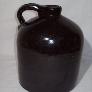 Jarro primitivo do dedo do pote de barro da faiança/jarro pequeno da faiança marrom ~ indica bem!