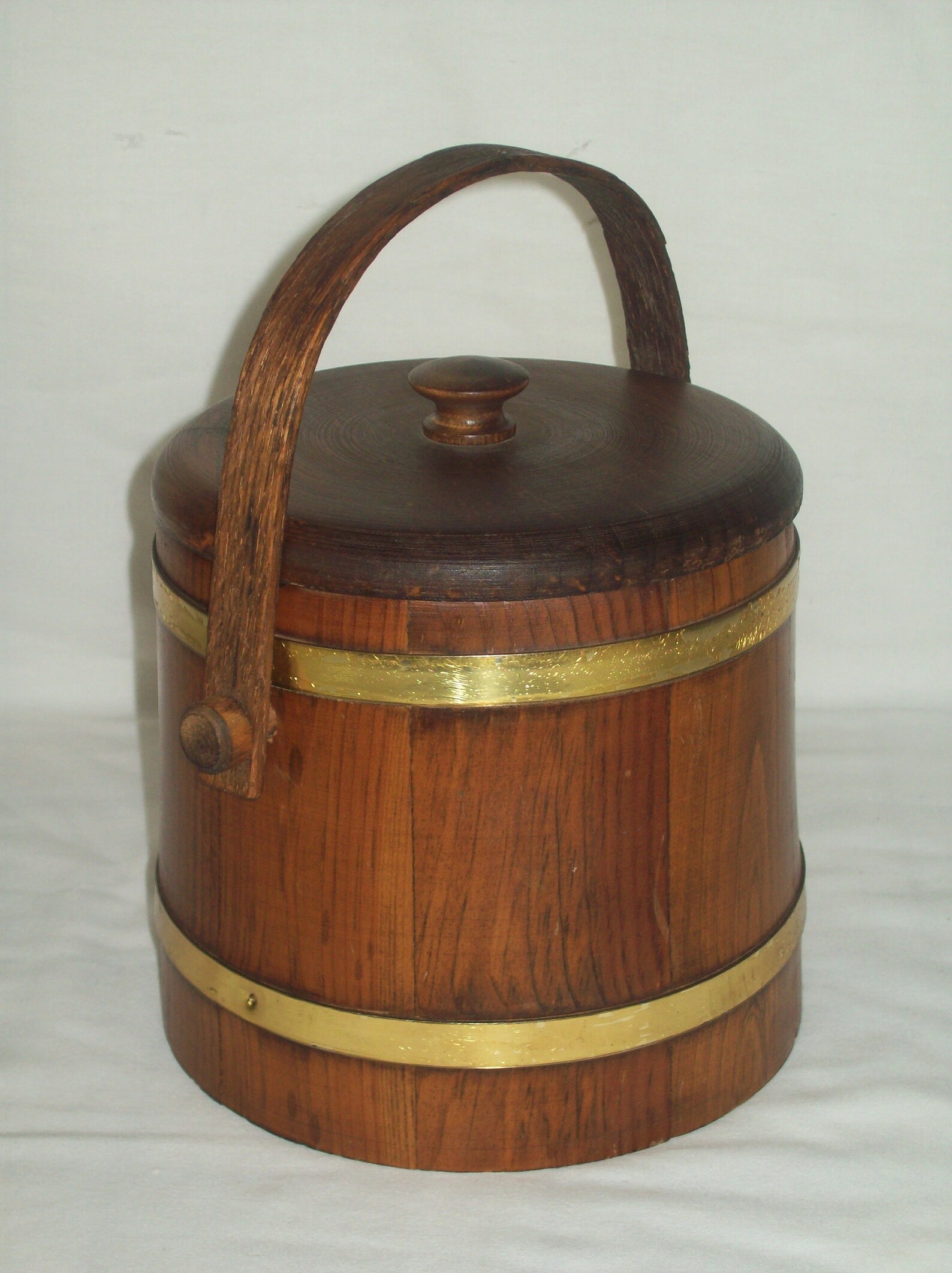 Nice Wooden Bucket With Wood Handle & Lid Nice Eye Catcher Etsy