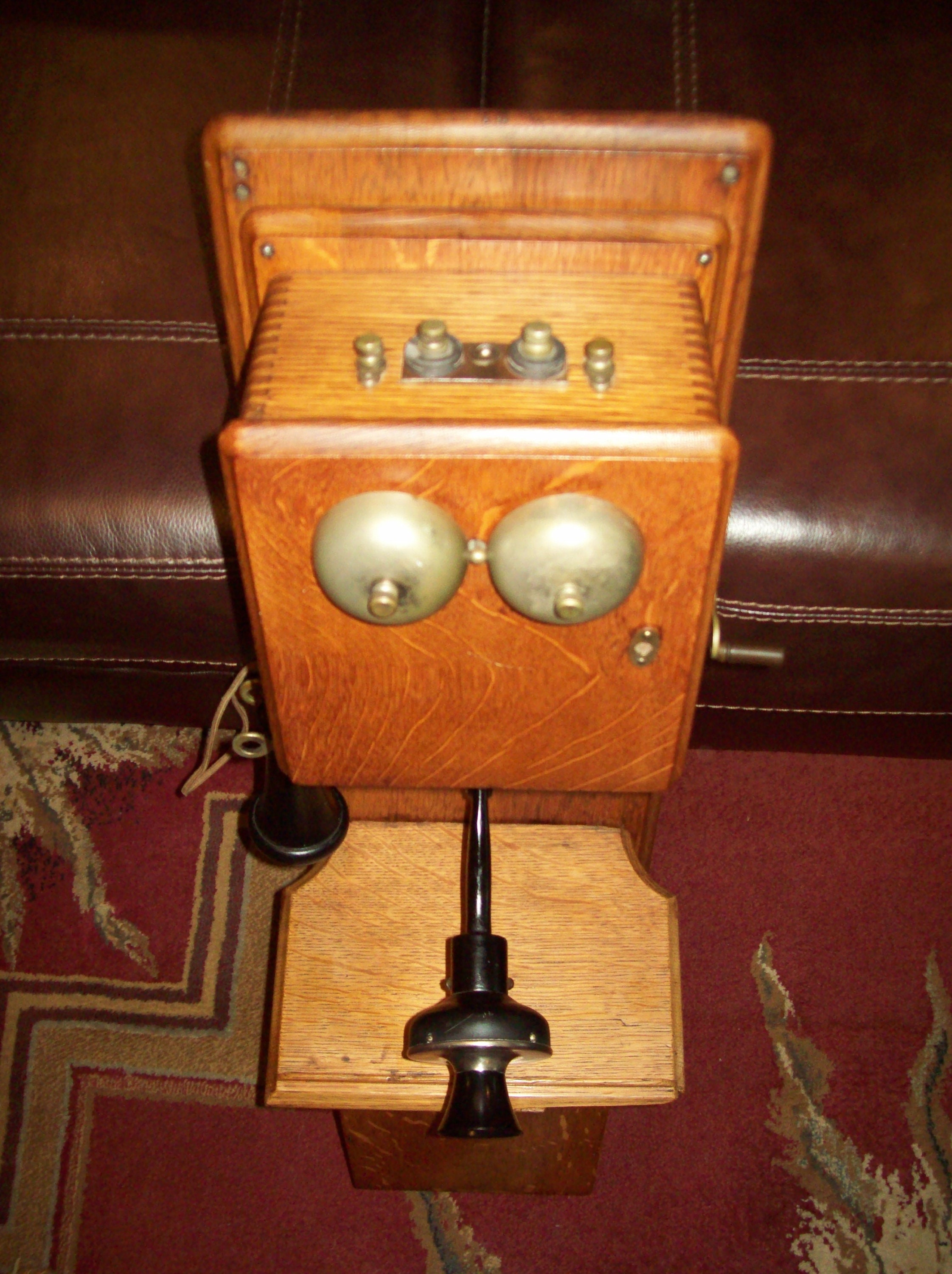 Antique Wall Mount Hand Crank Phone Double Wood Box Early Etsy Canada