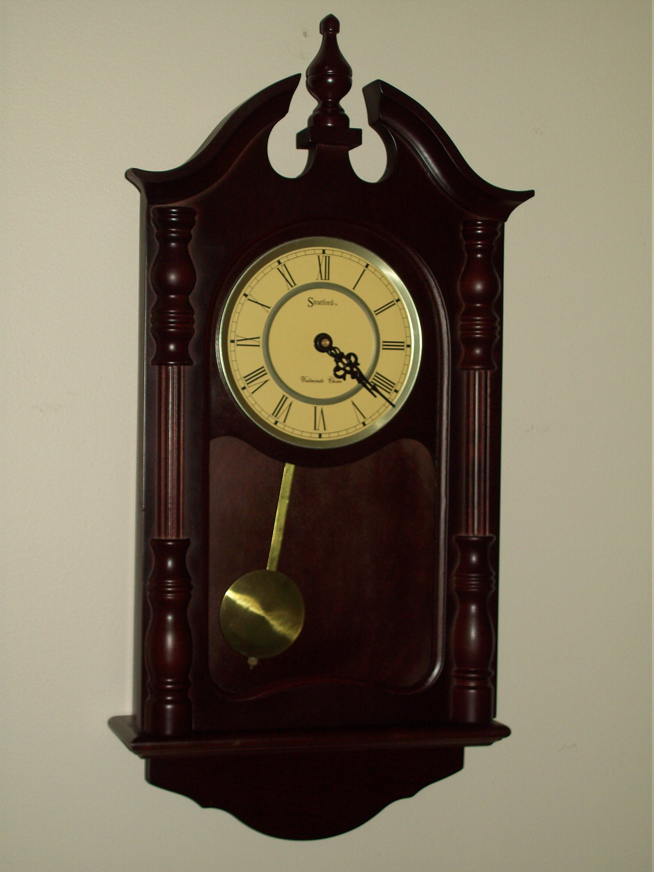 Stratford Pendulum Wall Clock Quartz Movement Wood Body Etsy