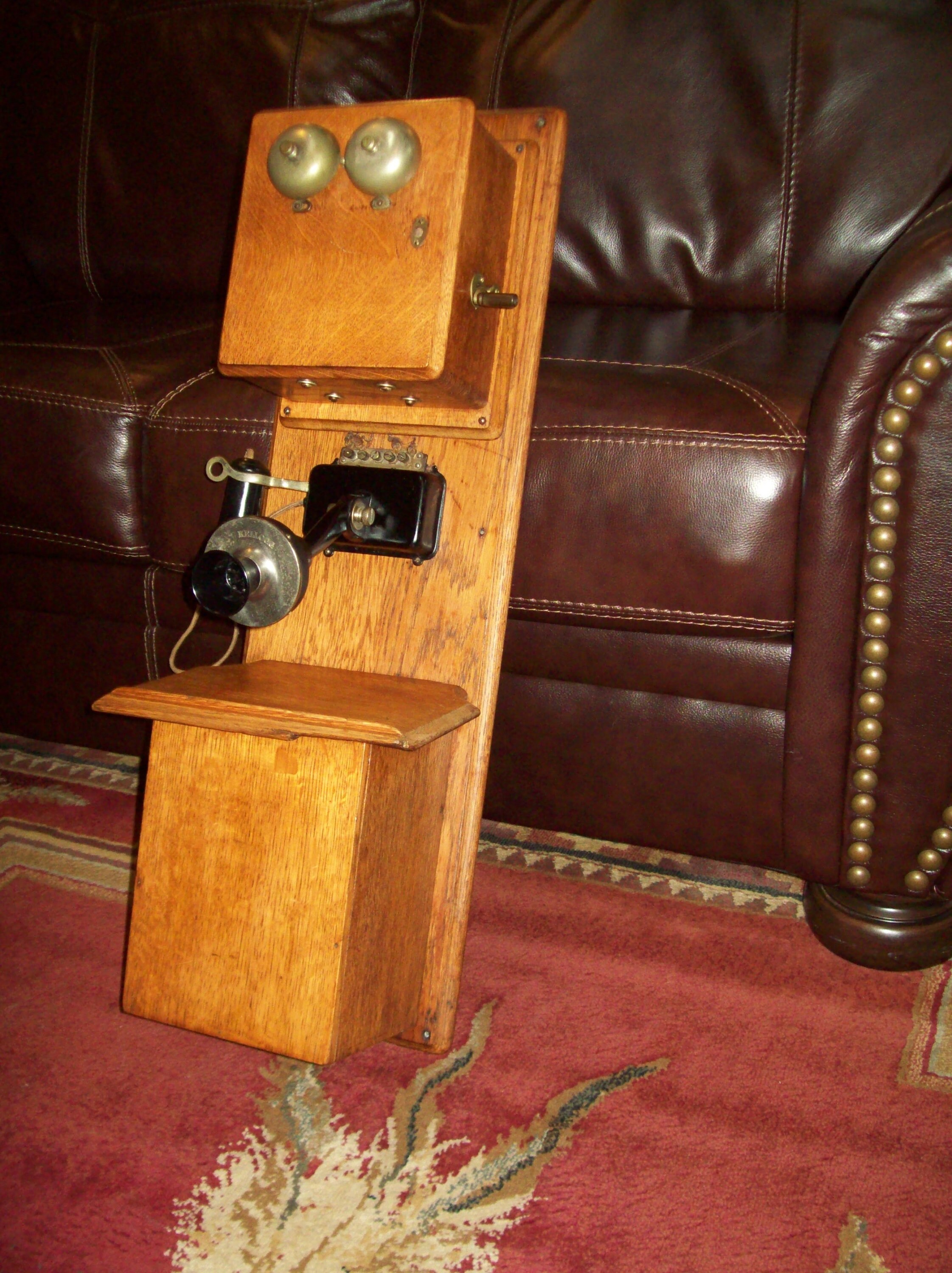Antique Wall Mount Hand Crank Phone Double Wood Box Early Etsy Canada