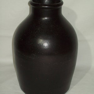 Little Dark Antique Stoneware Crock Jug ~ Nice Primitive Wide Mouth Container !