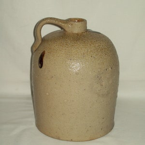 Primitive 1 Gallon Stoneware Whiskey Jug ~ This Antique Piece Does Display Well !