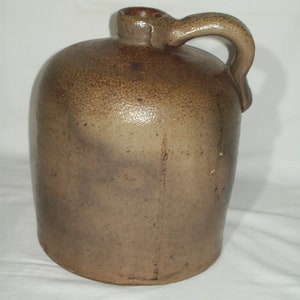 Primitive 1 Gallon Stoneware Whiskey Jug ~ This Antique Piece Does Display Well !