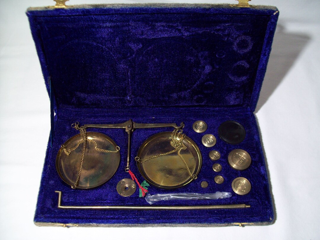 Vintage Portable Balance Scale Antique Presious Metal Balance Scale in