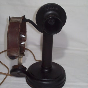 Early 1900&#39;s Kellogg Candle Stick Telephone ~ Antique Hand Held Phone Unit With Head Set ~ Displays Well !