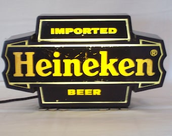 ビンテージ　ハイネケン　電飾　看板　ビール ハイネケン輸入ビールの照明付き看板～素敵なビンテージビールスタンド