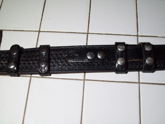 Vintage Leather Tactical Police Security Guard Du… - image 5
