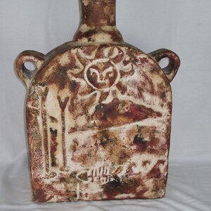 Rare ~ Primitive Looking ~ Aztec Mayan 2 Handle Jug ? ~ Good Vintage Condition With Great Patina.