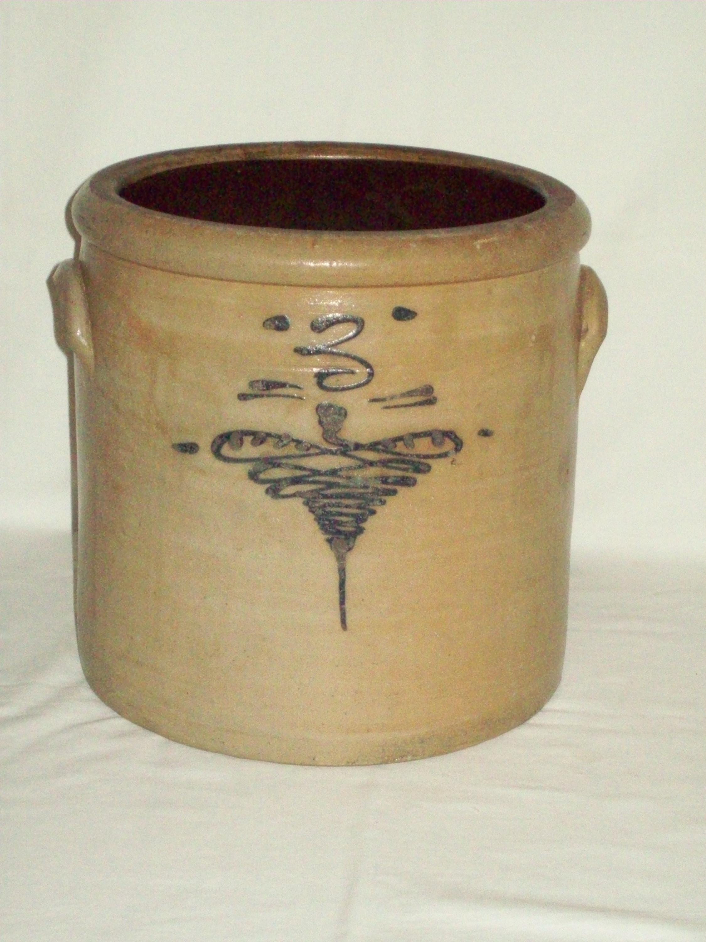 レアビンテージ　イギリスシラムSirram　サンドイッチBox　クリームイエロー Primitive Bee Sting Stoneware Crock ~ 3 Gallon Antique Red Wing