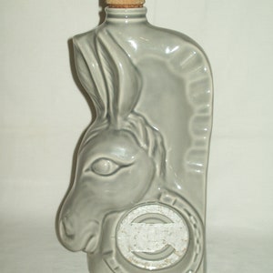 1956 James Beam Democrata Donkey Bourbon Whisky Decanter ~ "Garrafa vazia, desculpe" ~ Exibe bem!