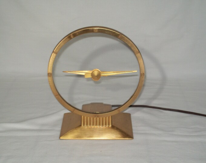 Vintage Jefferson Golden Hour Clock Mystery Clock Good Working