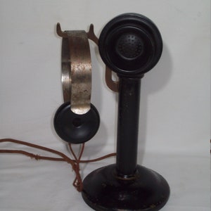 Early 1900&#39;s Western Electric Candle Stick Telephone ~ Antique Hand Held Phone Unit ~ Displays Well
