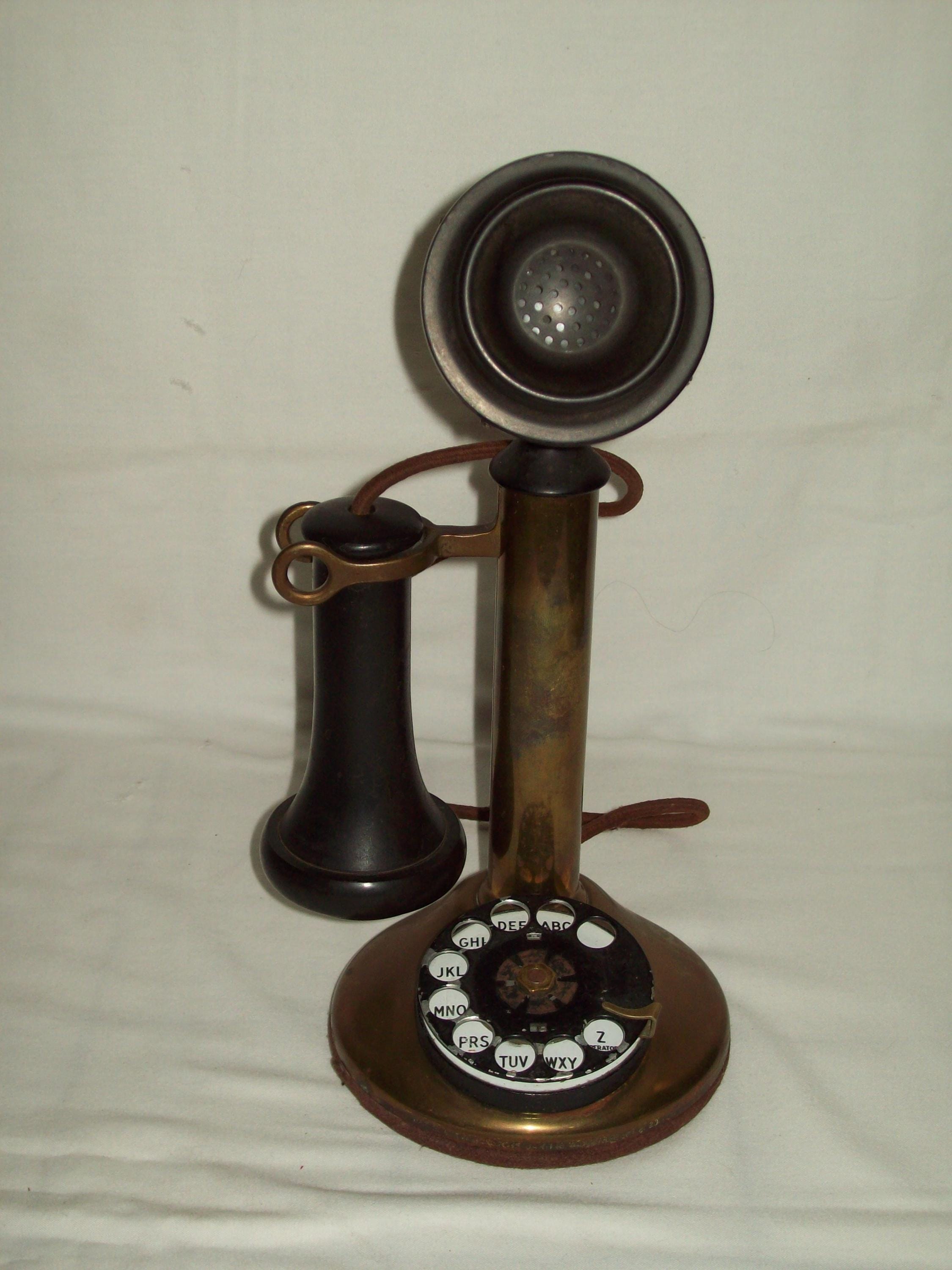 WESTERN ELECTRIC COMPANYアンティークのろうそく型電話機 WESTERN