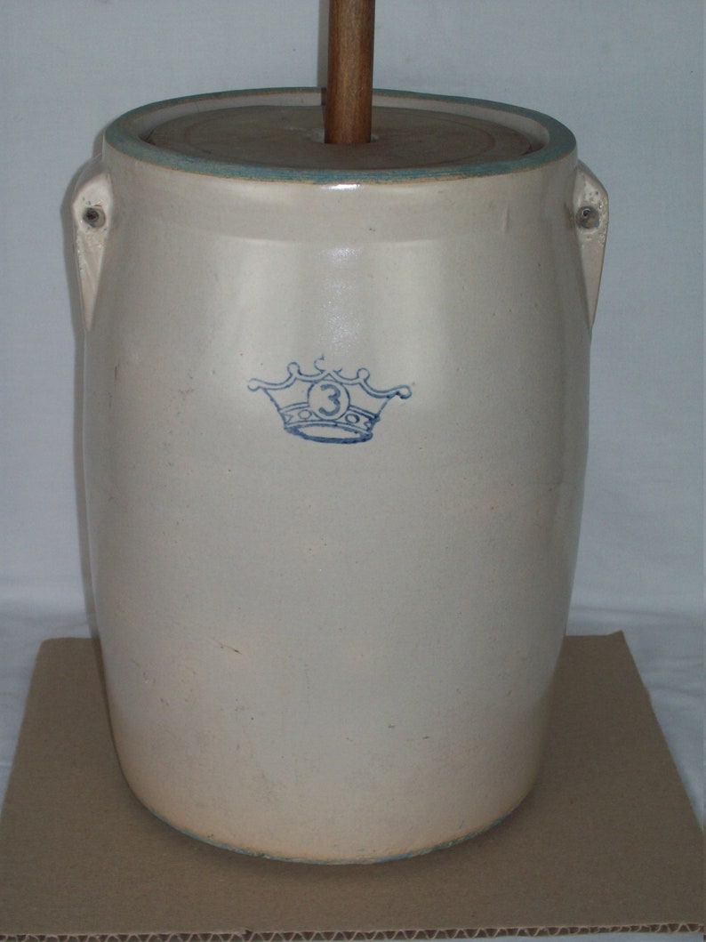 Primitive Robinson Ransbottom Blue Crown 3 Butter Churn Crock Etsy