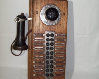 Late 1800's Connecticut Antique Wall Intercom ~ 20 Line Hotel Intercom Phone ~ This Piece Does Display Well !