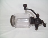 Antique Cast Iron Coffee Grinder Primitive Wall Mount Hand Crank Unit