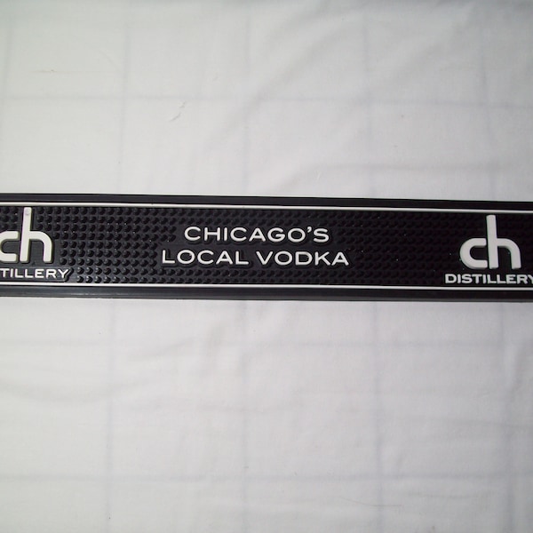CH Distillery ~ Chicago's Local Vodka ~ Rubber Bar Rail Drip Drying Mat