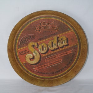 1979 Colonel Goodfellow&#39;s Old Fashioned Soda Beverage Advertisement Serving/Tip Tray ~ Bar/Pub Memorabilia