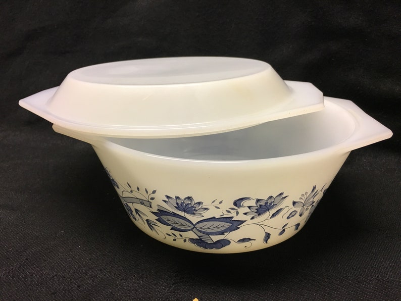 Vintage Arcopal French Casserole Dish Blue Flower Design With Etsy