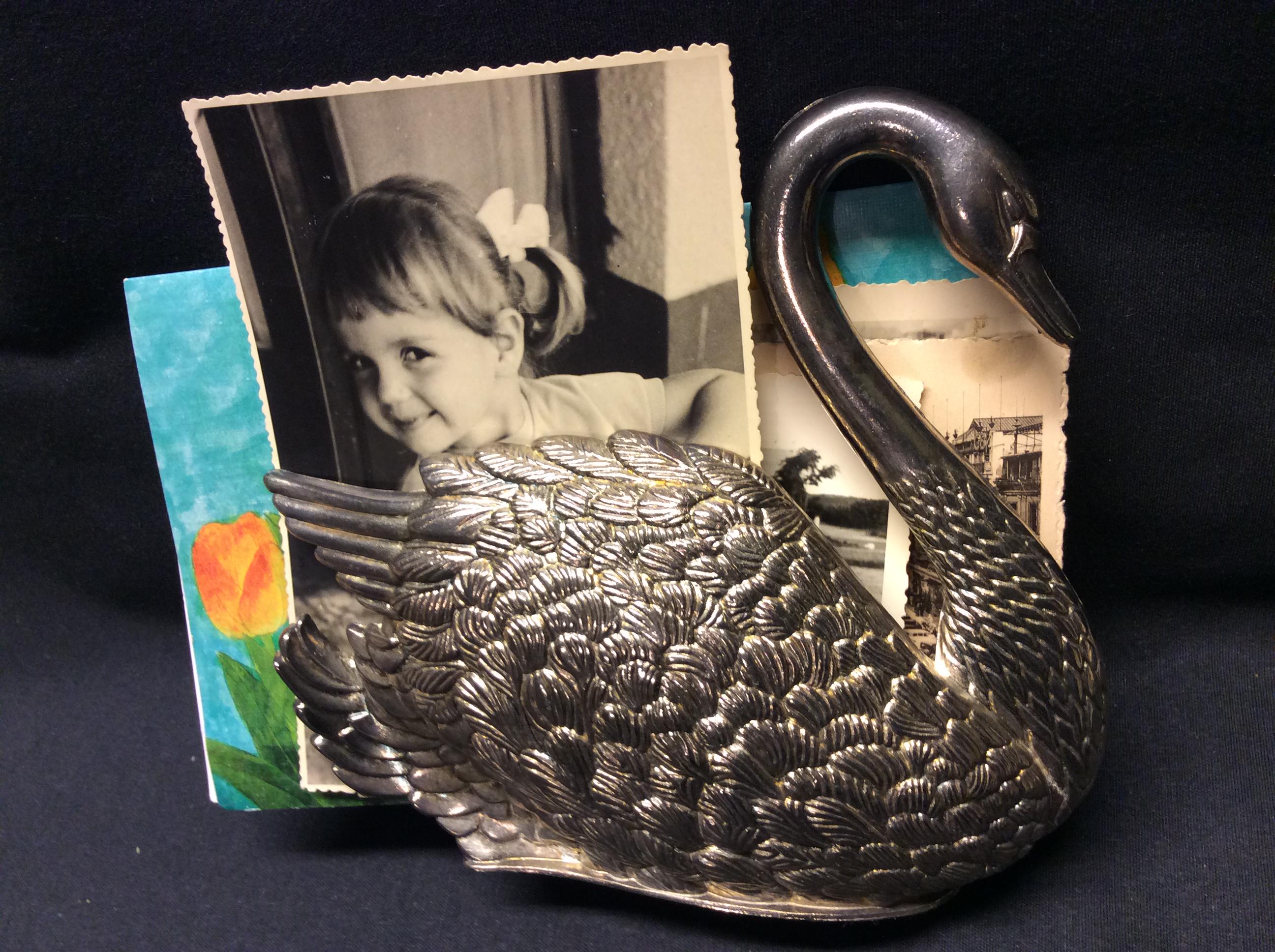 ヴィンテージシルバースワンナプキンホルダー：レターラックホーム