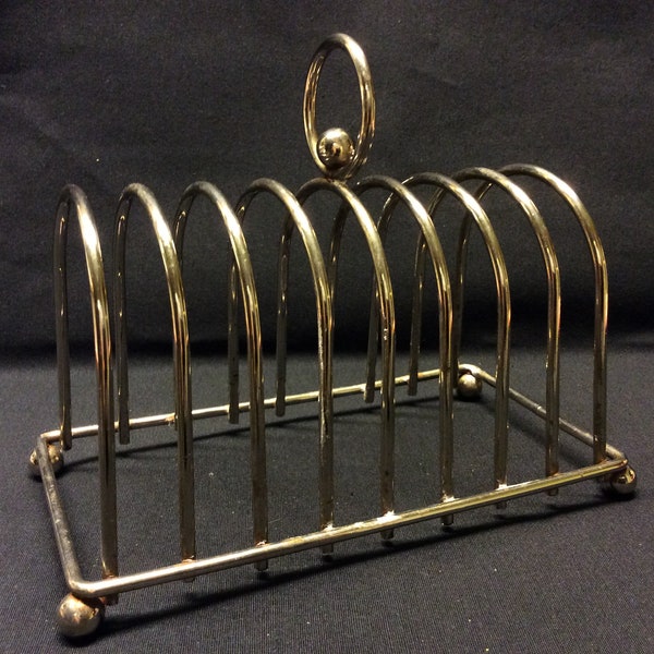 Large Retro vintage silver metal toast rack-Vintage toast rack or letter holder or napkin holder