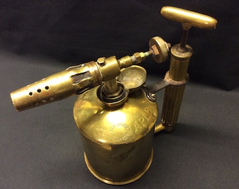 Soplete de latón vintage Max Sievert, decoración industrial sueca