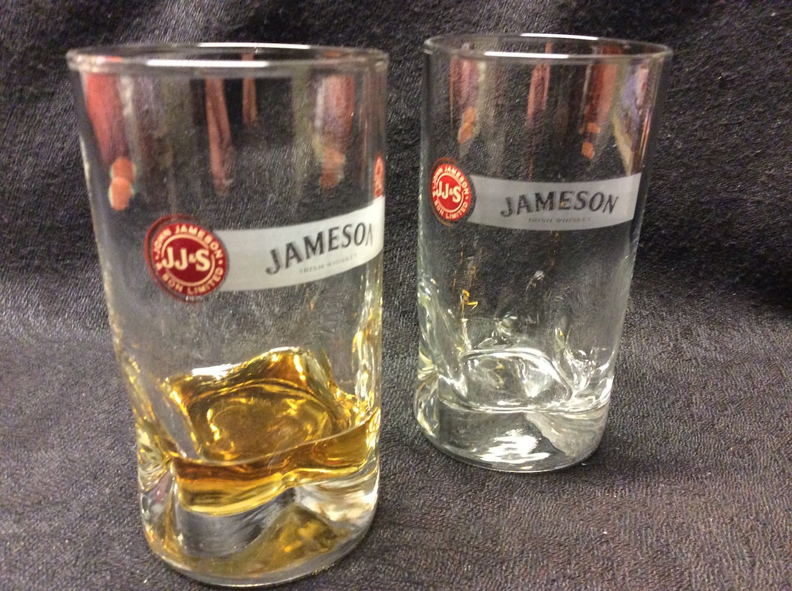 2 vintage Jameson irish whiskey glasses tumblers Etsy