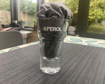 Two vintage heavy Aperol glasses