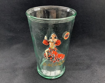 1 vintage Bacardi cocktailglas, limited edition, Bacardi 150 jaar voor de Bacardi collectie bacardi verzamelaar, Bacardi 150 jaar glas