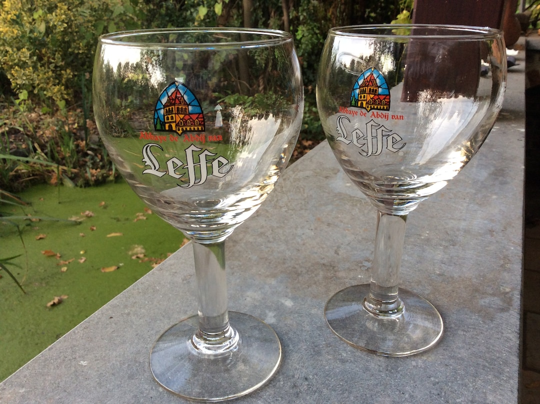 2 Glasses for the Famous Leffe Abbey Beer, Leffe Belgian Beer Glass