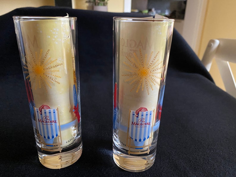 A set of 2 Pere Magloire calvados glasses. long drink calvados, calvados Normandy image 2