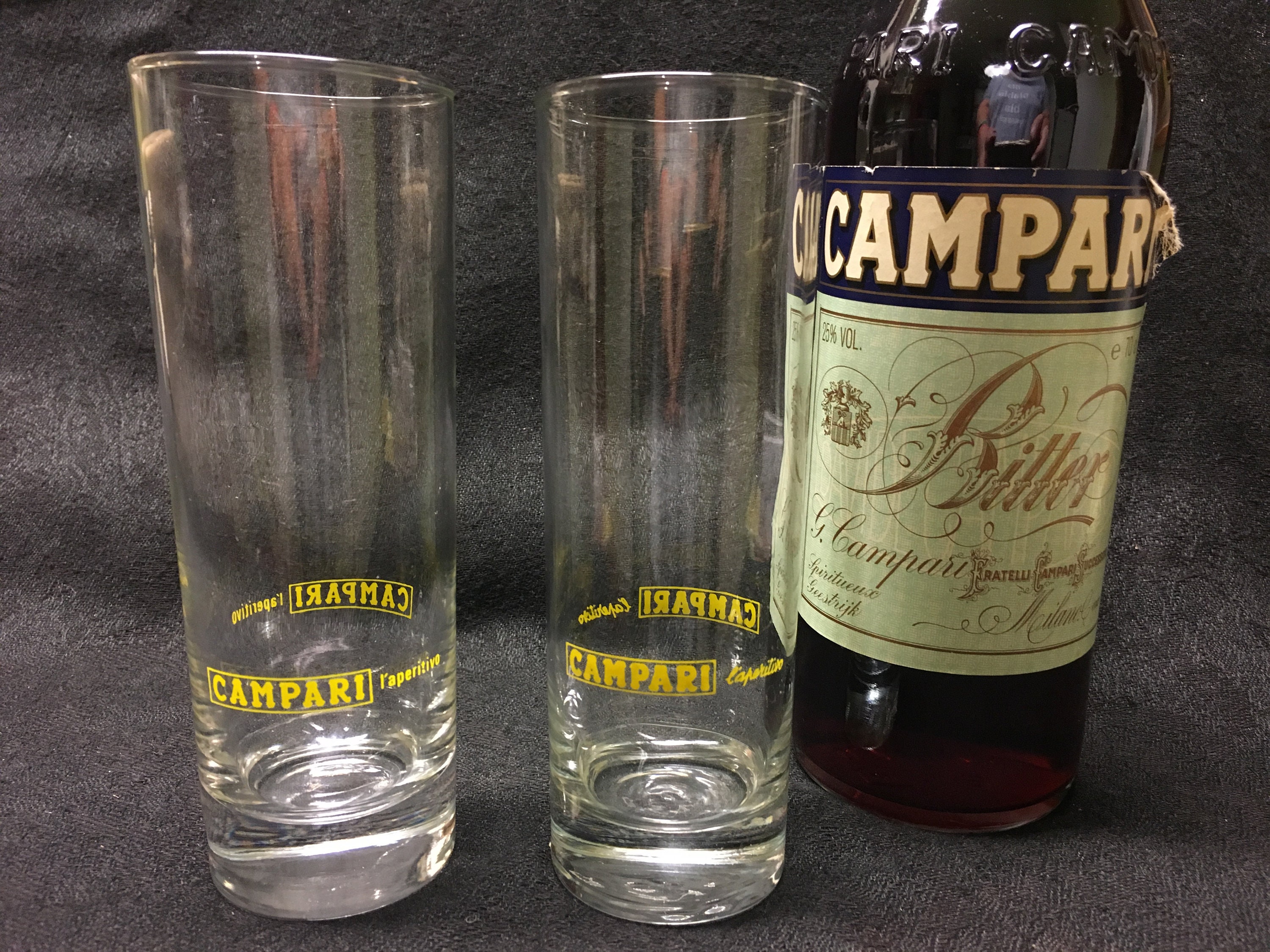 2 Vintage Campari Longdrink Glasses With Yellow Inscription Etsy UK