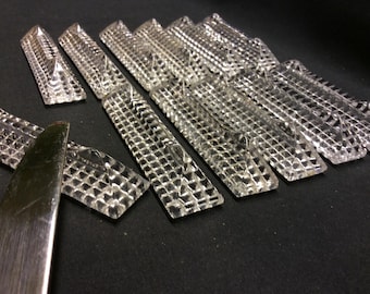 Vintage French Crystal Knife Rests, Set of 12, Table Decor