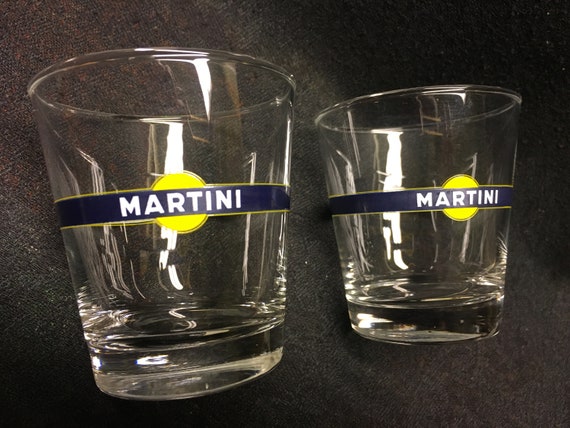 Vintage MARTINI Bianco Tumbler Glasses Advertising Martini |