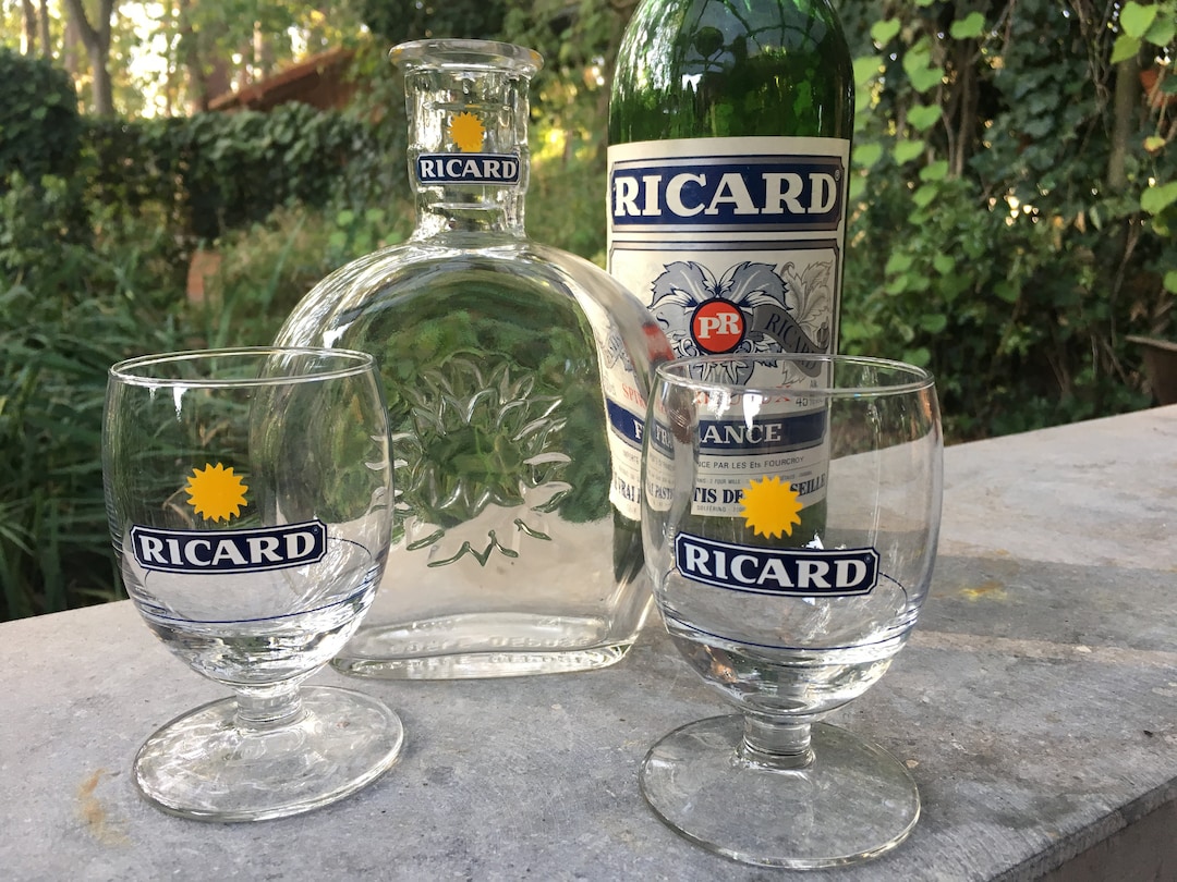 Ricard Vintage French Ricard Water Carafe With 2 Ricard Glasses for ...