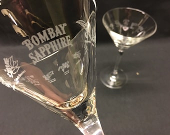 Vintage Bombay Sapphire Gin Cocktailgläser - 2er Set