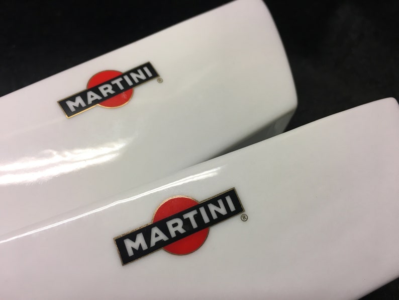 ideal for olives... 2 rectangular Martini vintage appetizer bowls advertising Martini brand logo Martini collection,Martini collector