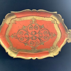Vintage elegante Florentiner Tablett Italienisches Tablett Vintage Serviertablett Waschtisch Tablett Trinktablett Handgemachtes Italien Made in Italy Italienisches Geschenk