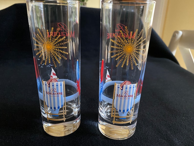 A set of 2 Pere Magloire calvados glasses. long drink calvados, calvados Normandy image 1