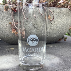 1 vintage Bacardi-bekerglas voor rum, Bacardi, de Bacardi-collectie bacardi-verzamelaar, glas met Bacardi-vleermuislogo
