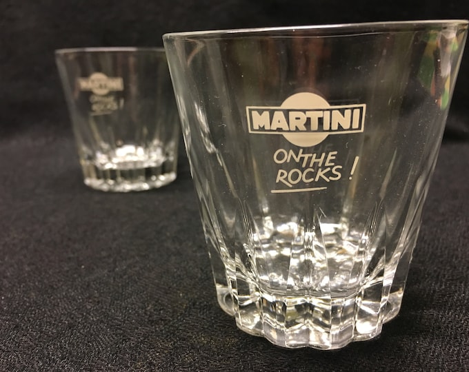 4 Vintage Martini on the Rocks Glasses Advertising Martini on the Rocks