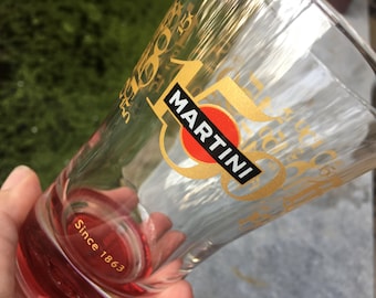 A vintage Martini glass 150, special edition glass, advertising Martini Martini brand logo Martini collection, Martini brand collector
