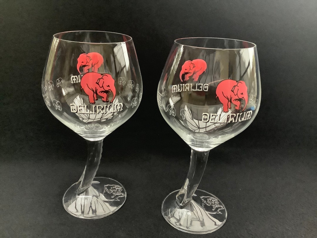 2 Glasses for the Famous Delirium Tremens Beer Belgian Beer Etsy