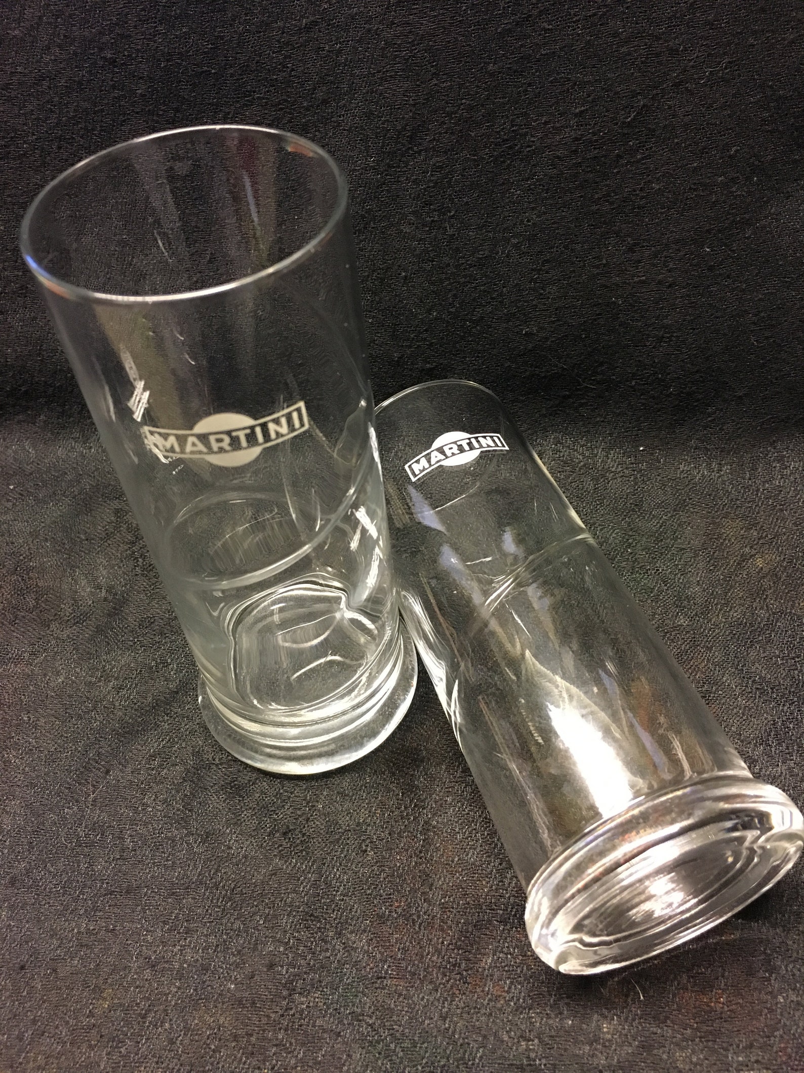 2 Vintage Longdrink Martini Bianco Glasses Advertising Martini Etsy