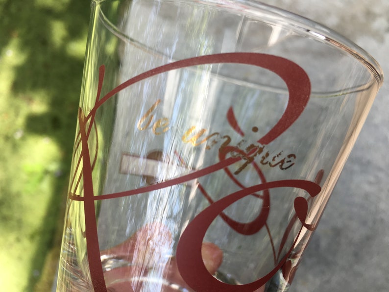 A set of 2 vintage Martini vermouth glasses Martini get taste Rosso Design glass and the Martini Be Unique Rosso glass