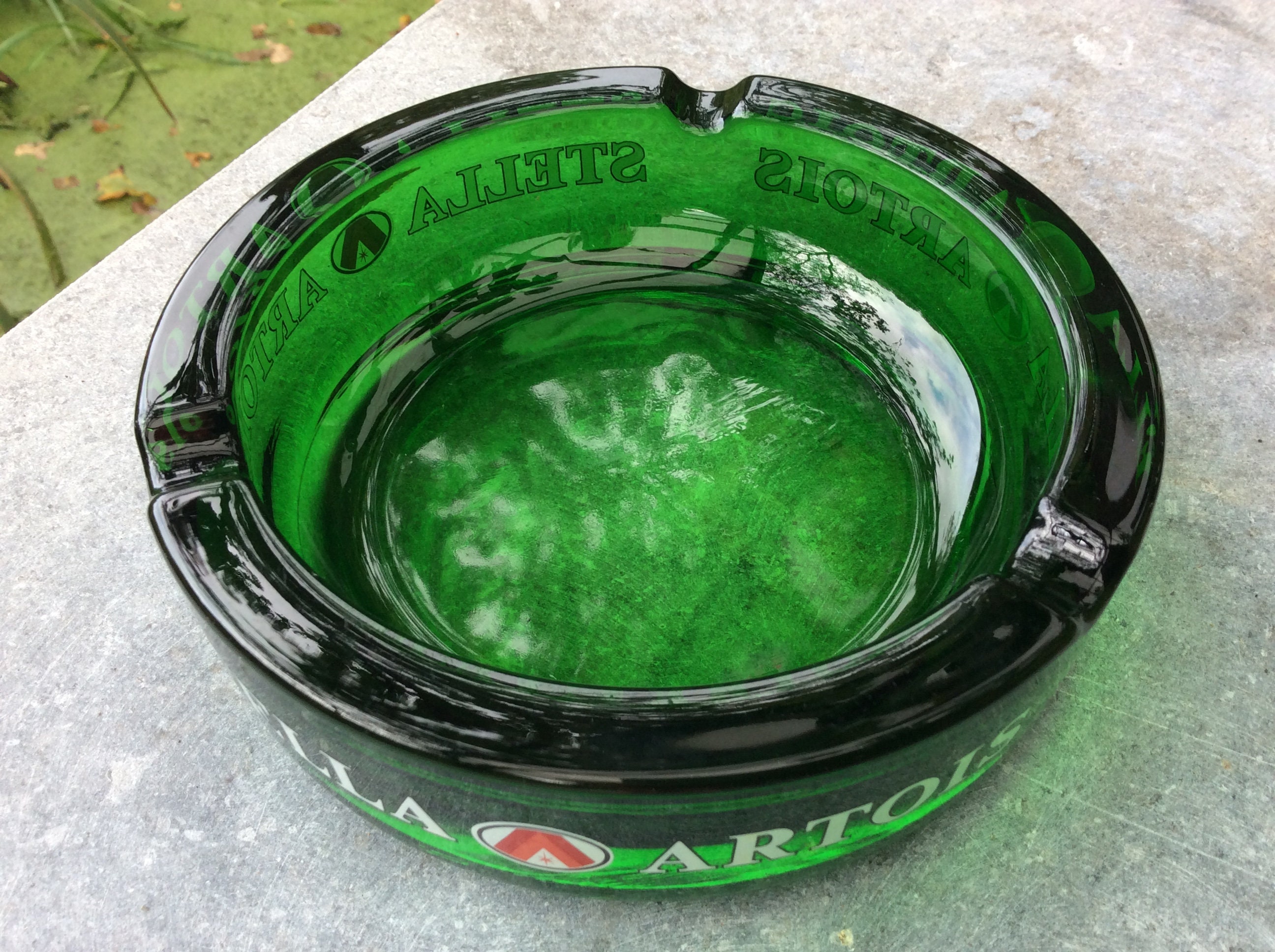 Vintage Stella Artois Ashtray, Green Glass, Made in Italy - Etsy
