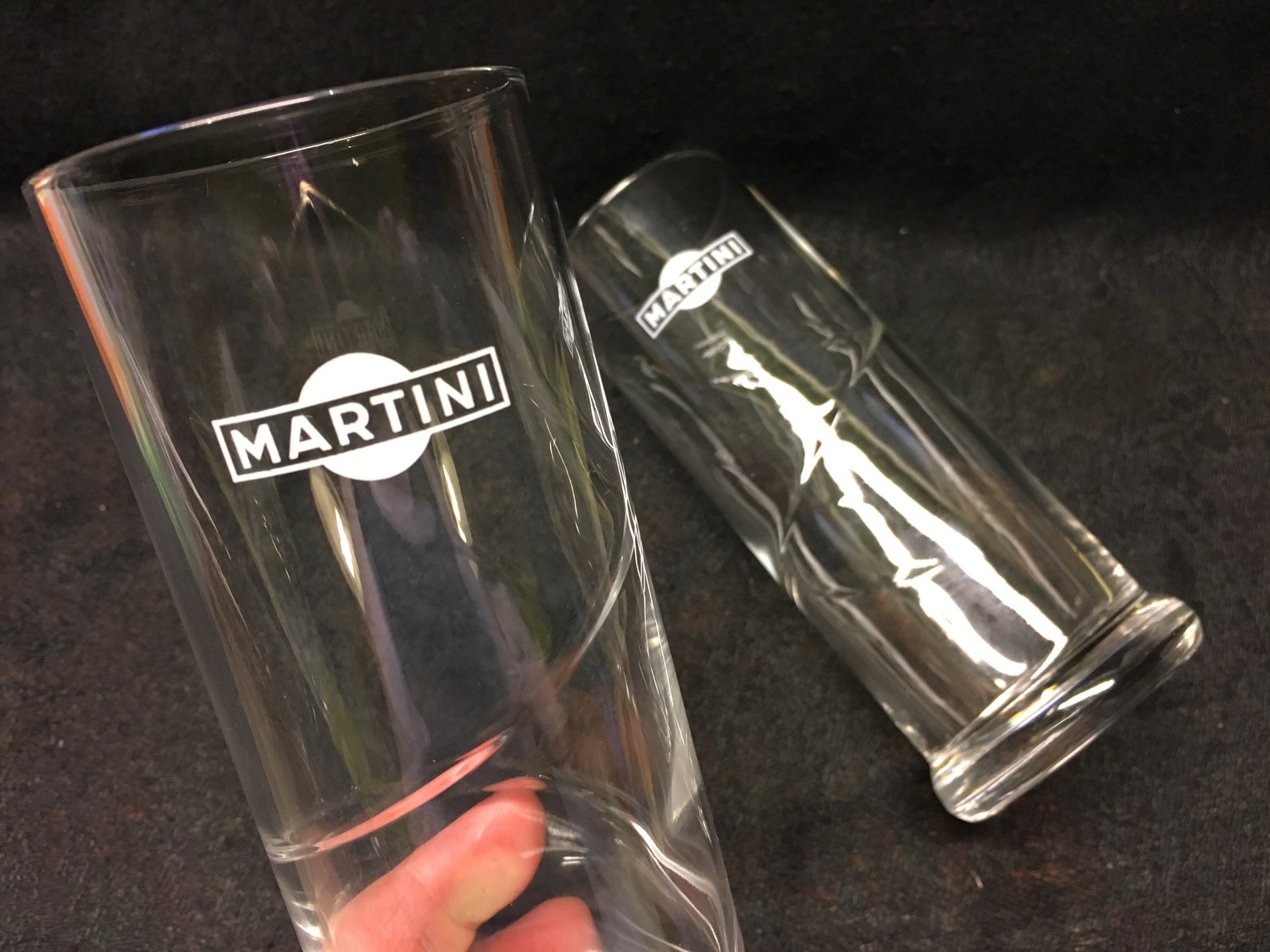 2 Vintage Longdrink Martini Bianco Glasses Advertising Martini Etsy