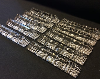 Vintage French Cut Crystal Knife Rests, Set of 10