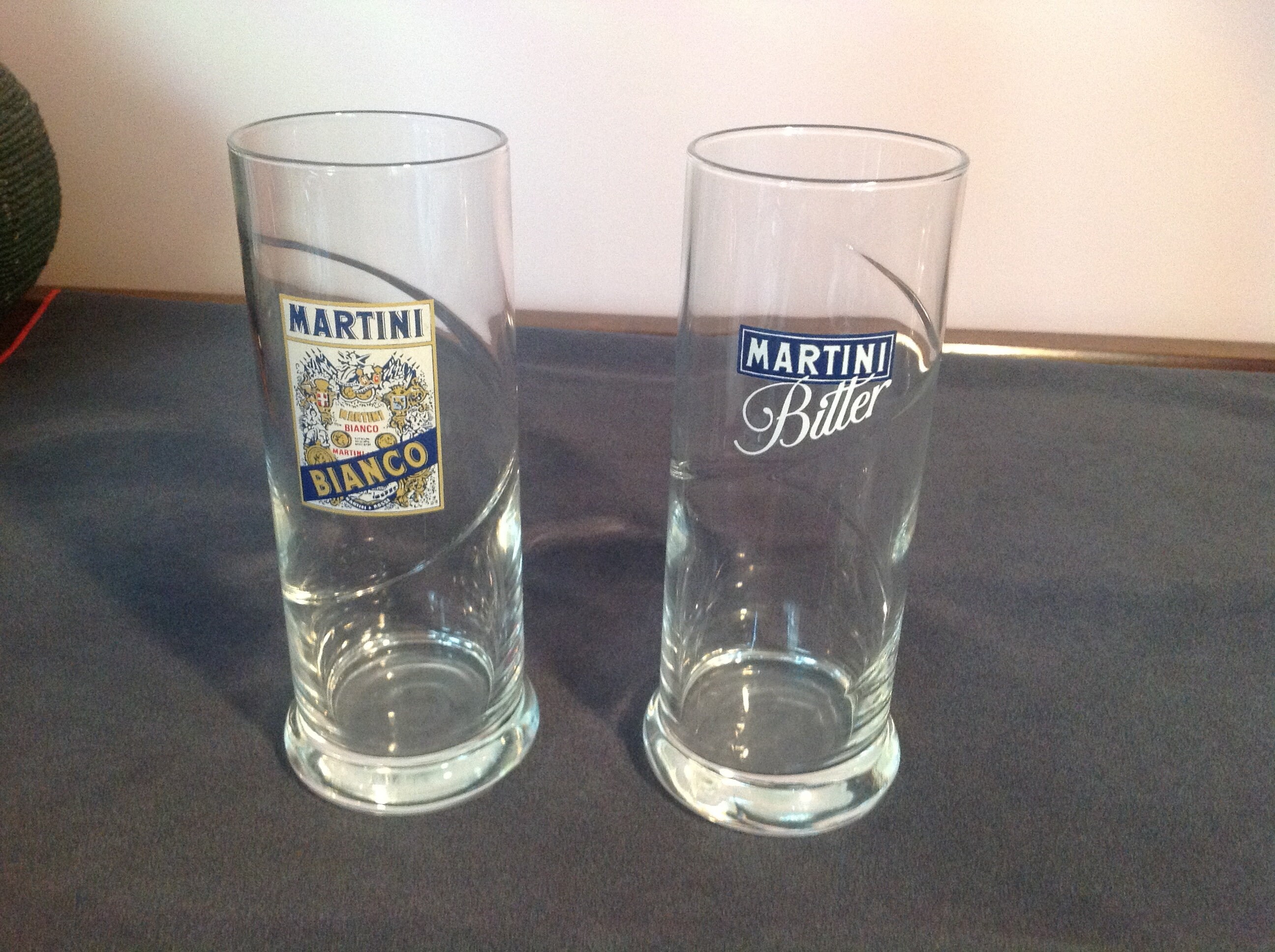 2 Vintage longdrink Martini glasses advertising Martini Etsy